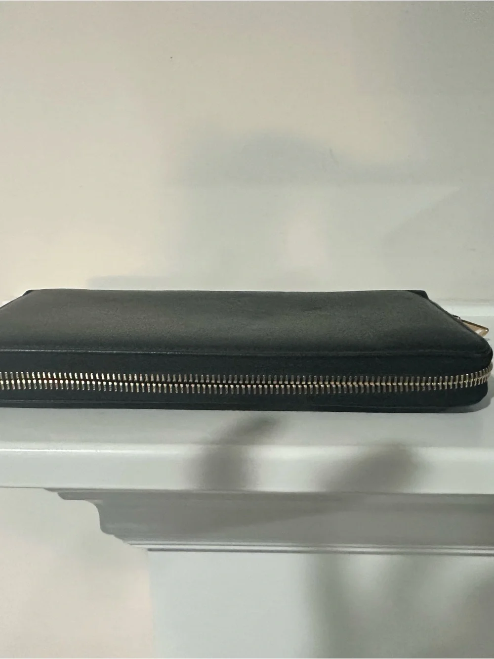 Saint Laurent Black Embossed YSL Zip Wallet